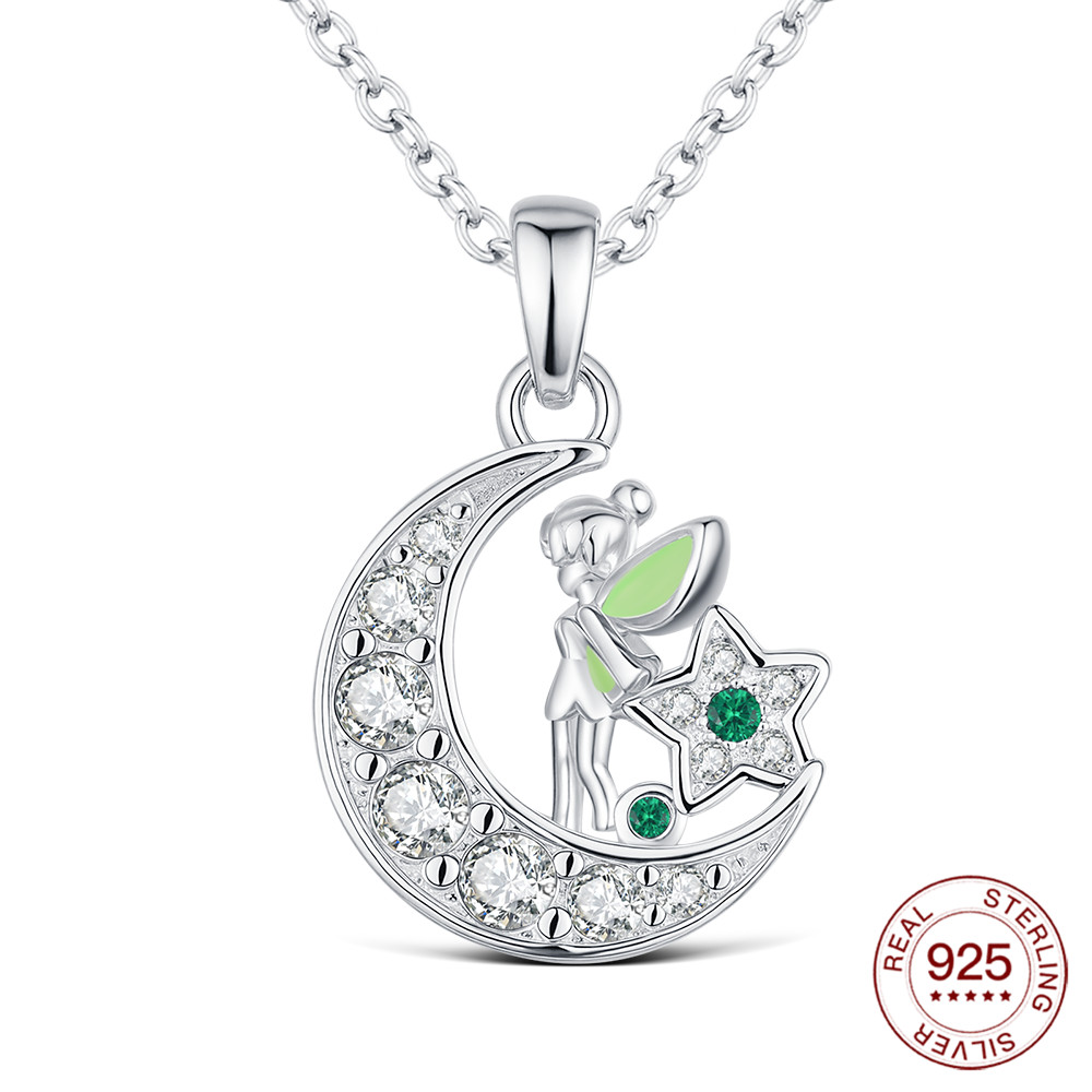 Snake Plant - Collier pendentif fleur fée elfe lune